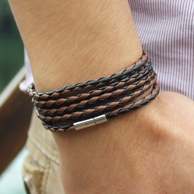 Punk Couple Leather Multilayer Bracelet 1622713634452