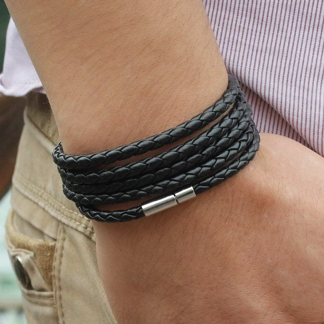 Punk Couple Leather Multilayer Bracelet 1622713634453