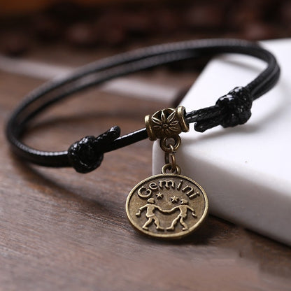 Twelve Constellation Black Rope Personality Men's And Women's Anklet Japan 1622770444931