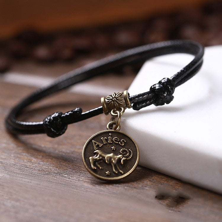 Twelve Constellation Black Rope Personality Men's And Women's Anklet Japan 1622770444937