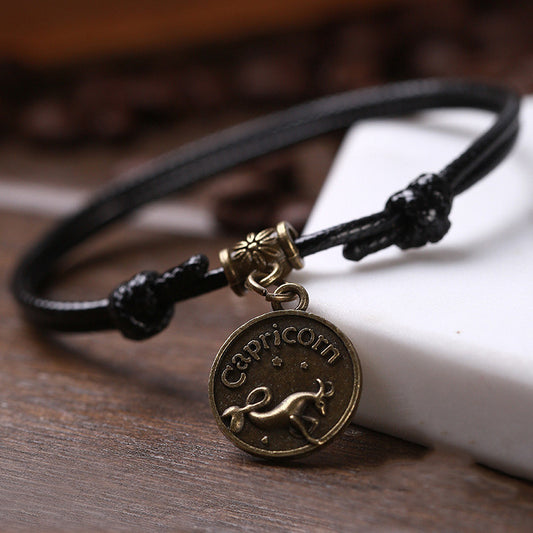 Twelve Constellation Black Rope Personality Men's And Women's Anklet Japan 1622770468087