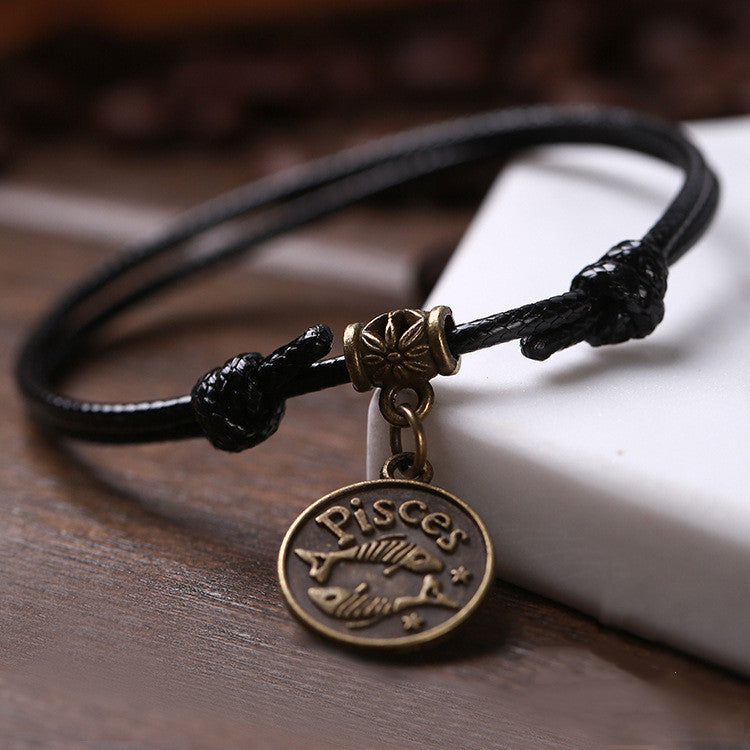Twelve Constellation Black Rope Personality Men's And Women's Anklet Japan 1622770468098