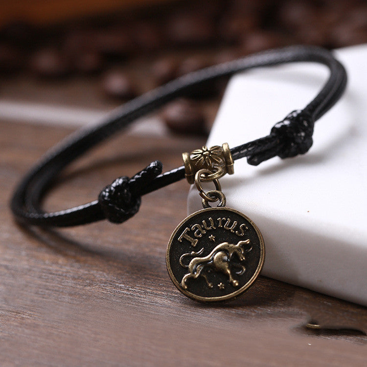 Twelve Constellation Black Rope Personality Men's And Women's Anklet Japan 1622770468404