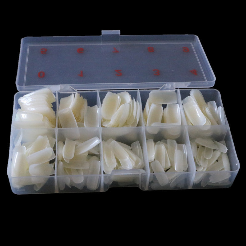 Nail Art 500 Piece Box Armor Pieces Transparent Fully Pasted Half Pasted Pieces Fake Nail Pieces Transparent French Natural 1