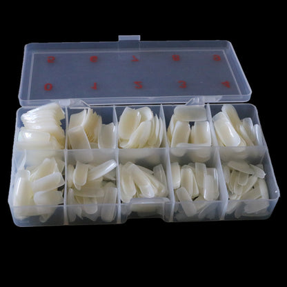 Nail Art 500 Piece Box Armor Pieces Transparent Fully Pasted Half Pasted Pieces Fake Nail Pieces Transparent French Natural 1