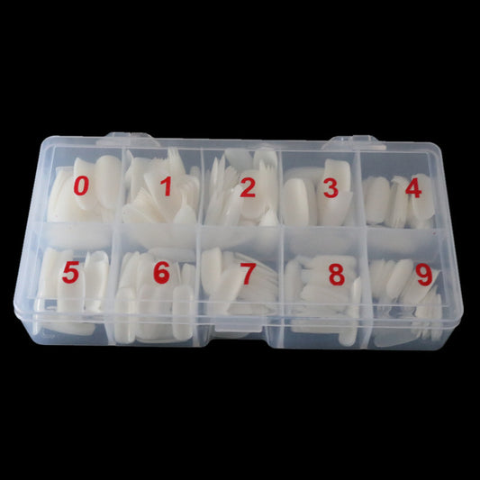 Nail Art 500 Piece Box Armor Pieces Transparent Fully Pasted Half Pasted Pieces Fake Nail Pieces Transparent French Natural 1