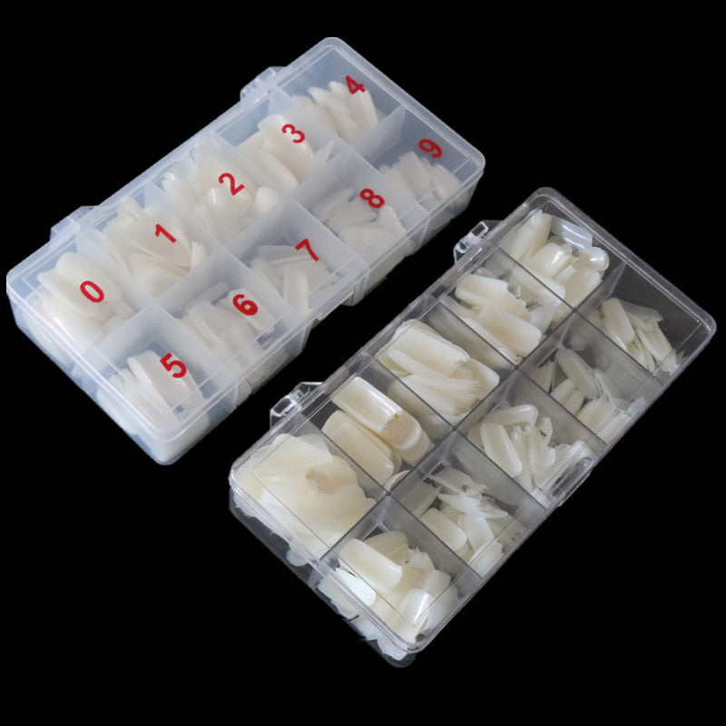 Nail Art 500 Piece Box Armor Pieces Transparent Fully Pasted Half Pasted Pieces Fake Nail Pieces Transparent French Natural 1