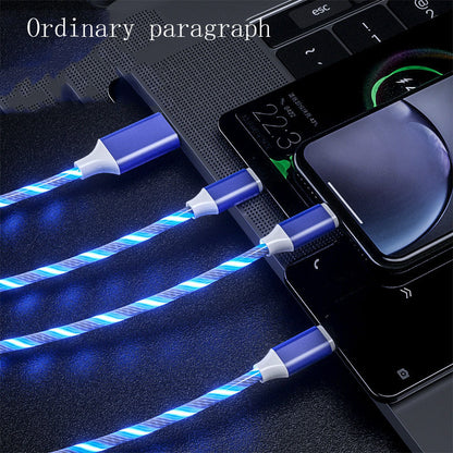 3 In 1 Micro USB Type C Cable LED Flowing Light Type C Chager Cable Mobile Phone Charging Wire - HD Wireless Product #4