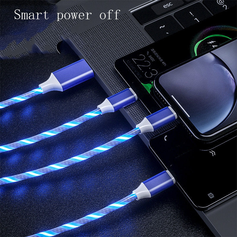 3 In 1 Micro USB Type C Cable LED Flowing Light Type C Chager Cable Mobile Phone Charging Wire - HD Wireless Product #7