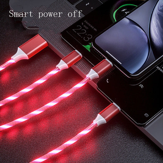 3 In 1 Micro USB Type C Cable LED Flowing Light Type C Chager Cable Mobile Phone Charging Wire - HD Wireless Product #1