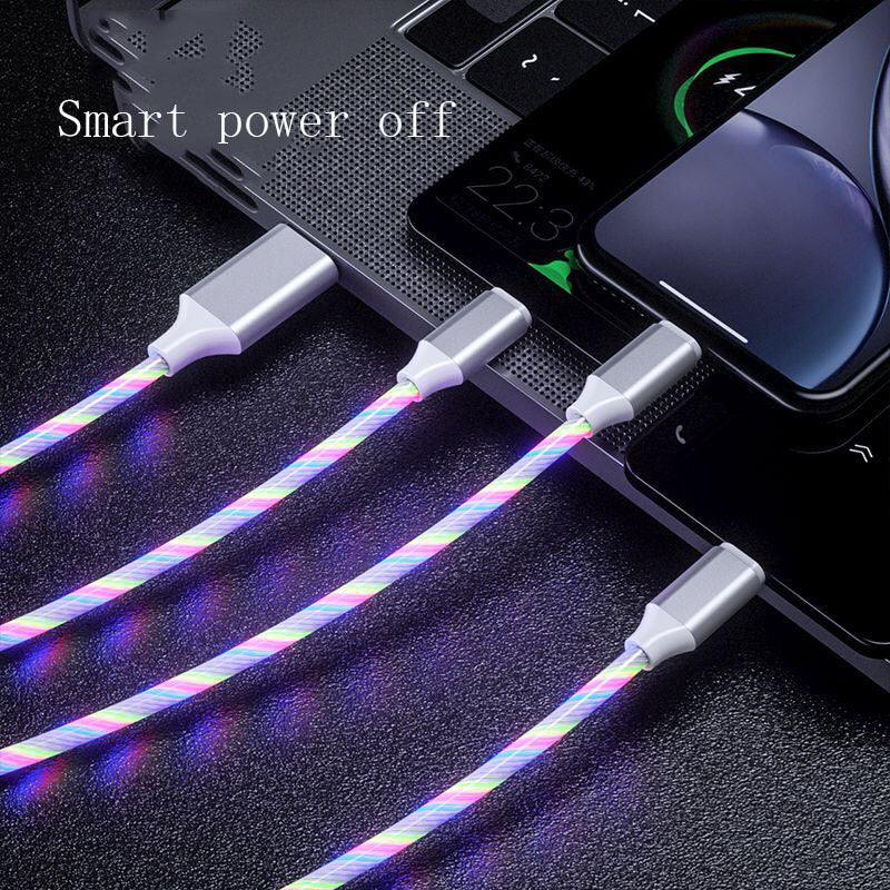3 In 1 Micro USB Type C Cable LED Flowing Light Type C Chager Cable Mobile Phone Charging Wire - HD Wireless Product #6