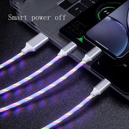 3 In 1 Micro USB Type C Cable LED Flowing Light Type C Chager Cable Mobile Phone Charging Wire - HD Wireless Product #6