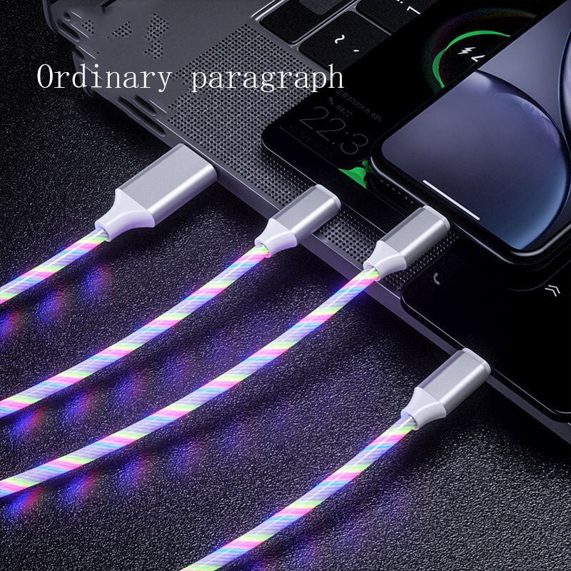 3 In 1 Micro USB Type C Cable LED Flowing Light Type C Chager Cable Mobile Phone Charging Wire - HD Wireless Product #3