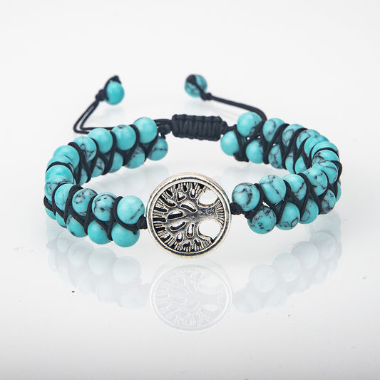 Original 6MM Double Row Natural Stone Tree Of Life Spiritual Energy Yoga Bracelet Handmade Beaded Meditation Bracelet 1622888