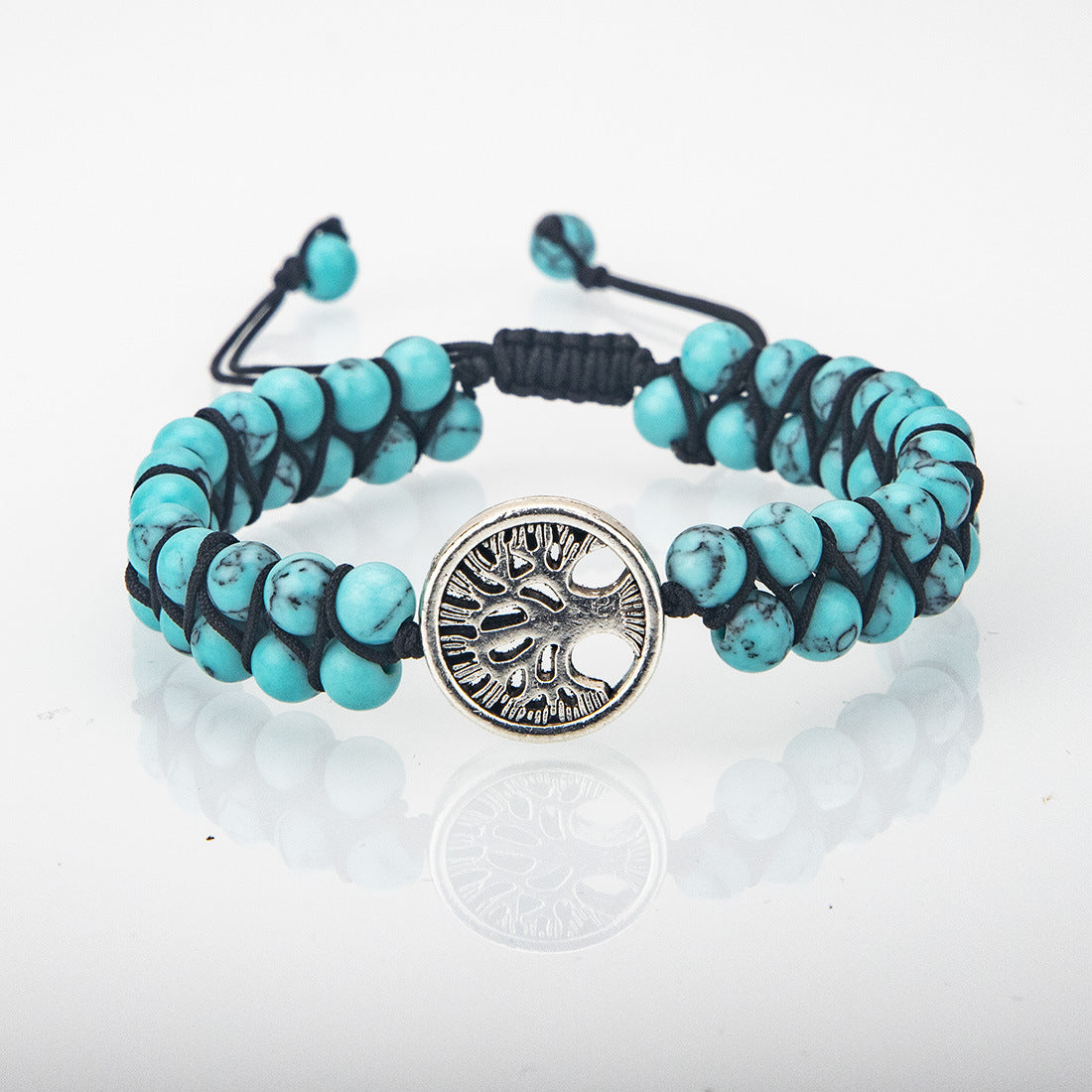 Original 6MM Double Row Natural Stone Tree Of Life Spiritual Energy Yoga Bracelet Handmade Beaded Meditation Bracelet 1622888