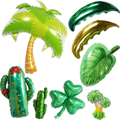 Tropical Plant Coconut Tree Cactus Aluminum Foil Balloon Earth Day Green Theme Decoration Supplies Children Birthday Party Gi
