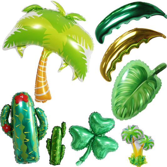 Tropical Plant Coconut Tree Cactus Aluminum Foil Balloon Earth Day Green Theme Decoration Supplies Children Birthday Party Gi