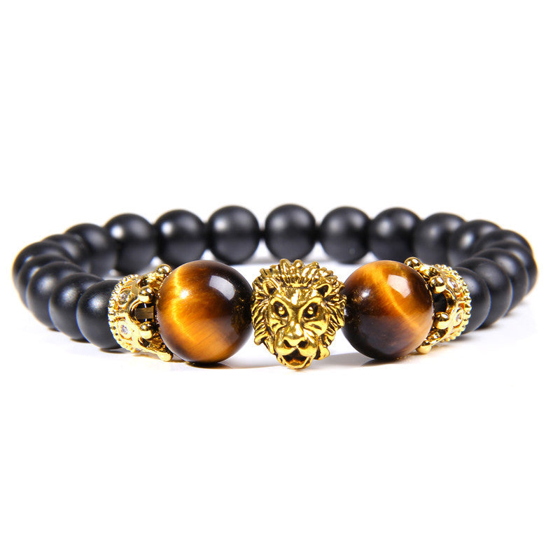 Natural Sapphire Blue Tiger Eye Gem Bead Bracelet Lion King Beaded Jewelry 1622956655194