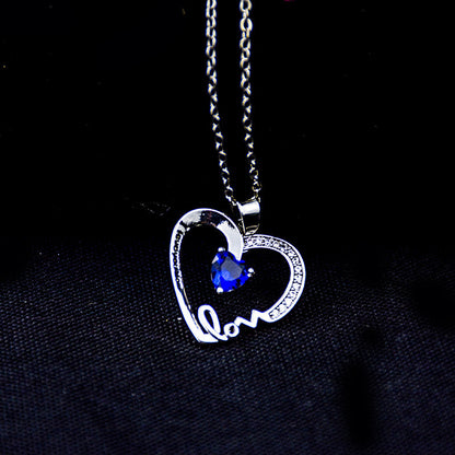 Peach Heart Lettering Pendant I Love You Mom Mother's Day Gift Clavicle Chain 1623121826014