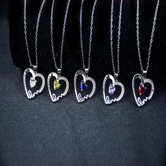 Peach Heart Lettering Pendant I Love You Mom Mother's Day Gift Clavicle Chain 1623121867663