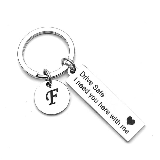 26 English Letters Stainless Steel Keychain - HD Wireless Product #1