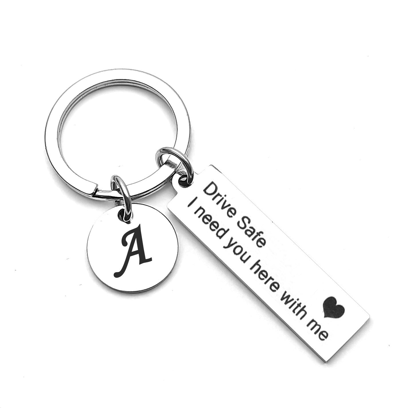 26 English Letters Stainless Steel Keychain - HD Wireless Product #2
