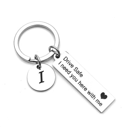 26 English Letters Stainless Steel Keychain - HD Wireless Product #9