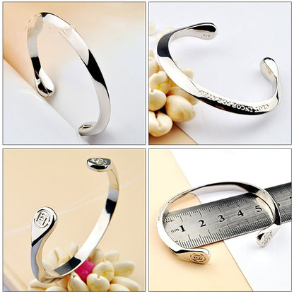 925 Sterling Silver Bracelet Male And Female Students Japanese And Korean Version Of Card SeriesBracelet Simple Edge Silver Bracelet Gift - HD Wireless Product #5