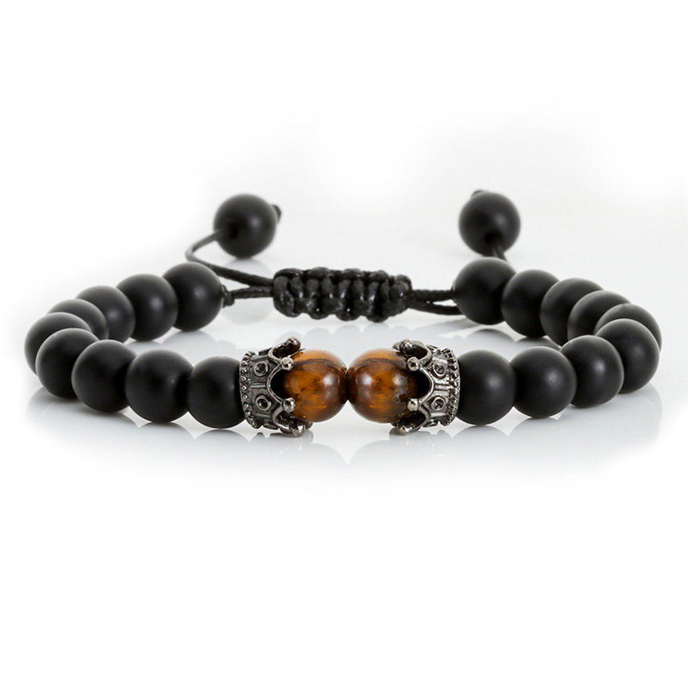 Black Lava Stone Crown Charm Tiger Eye Beads Bracelet 1623312529144 6fda461f 977b 416d aec0 5190103da2b3