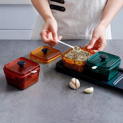 Nordic Creative Kitchen Seasoning Box With Spoon And Lid Seasoning Jar 1623462257895