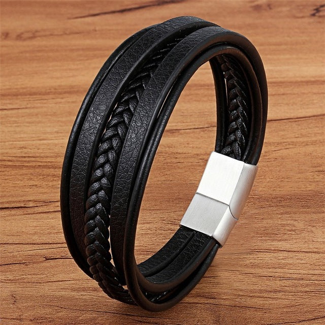 Stainless Steel Magnetic Buckle Charm Cuff Bracelet 1623465825384