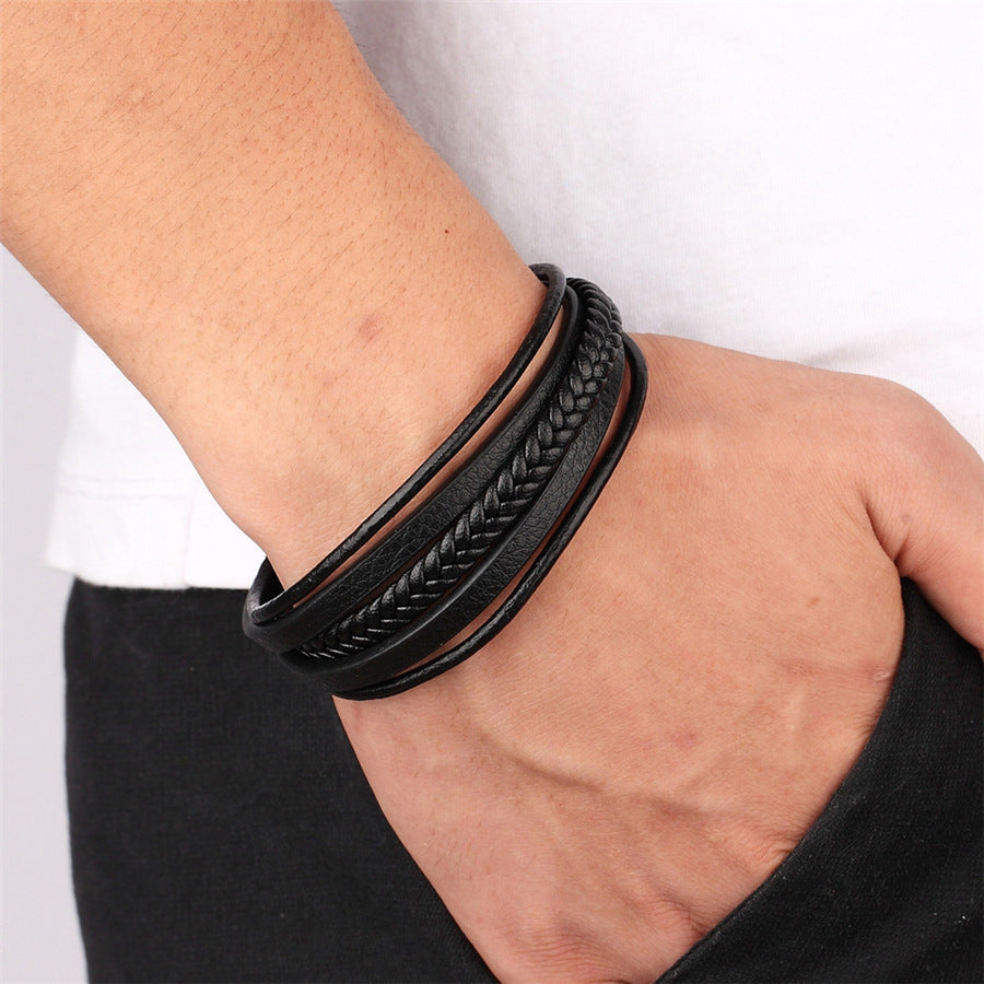 Stainless Steel Magnetic Buckle Charm Cuff Bracelet 1623465825389