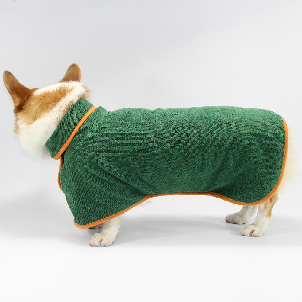 Pet Puppy Clothes Bathing Robe Neck Pet Clothes Tucked Waist Dog Shirts 1623475181645