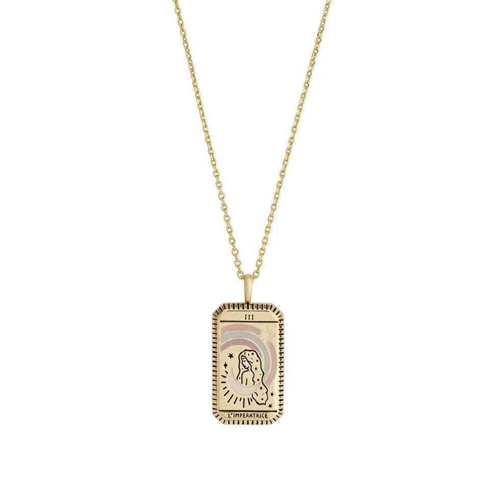 Tarot Power La Luna Gold Necklace 1623565083144
