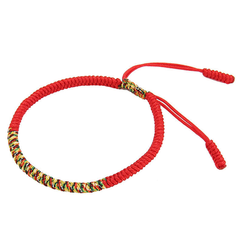 Creative Braided Bracelet Handmade Diamond Knot Bracelet Multicolored Big Red Hand Rope 1623569000451