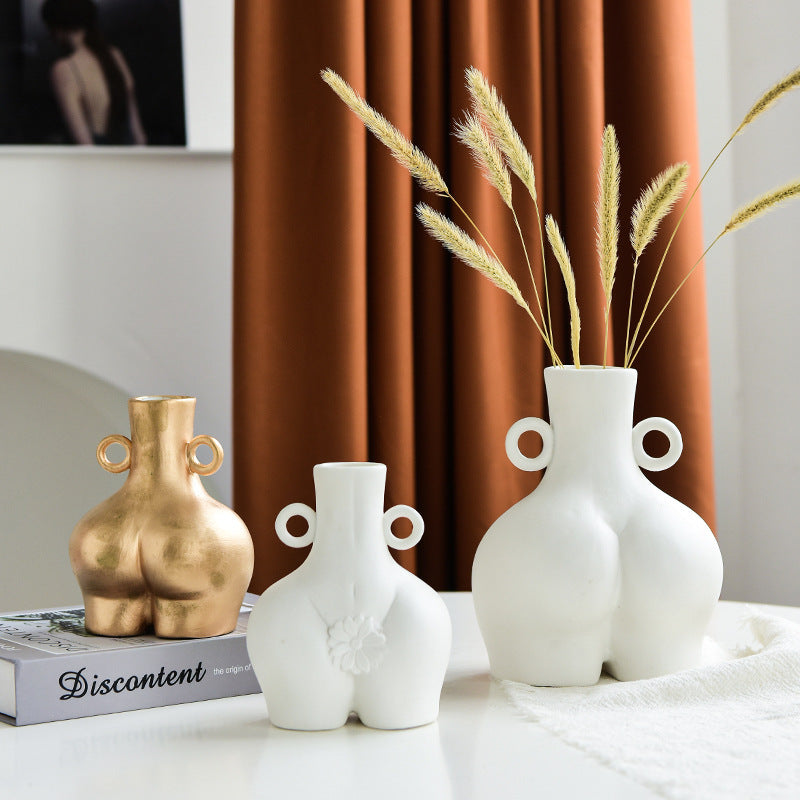 Nordic Human Body Ceramics Vases Home Decoration Accessories Office Dining Table Flower Arrangement Container Dried Flower Va