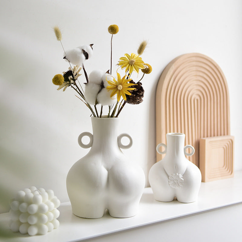 Nordic Human Body Ceramics Vases Home Decoration Accessories Office Dining Table Flower Arrangement Container Dried Flower Va