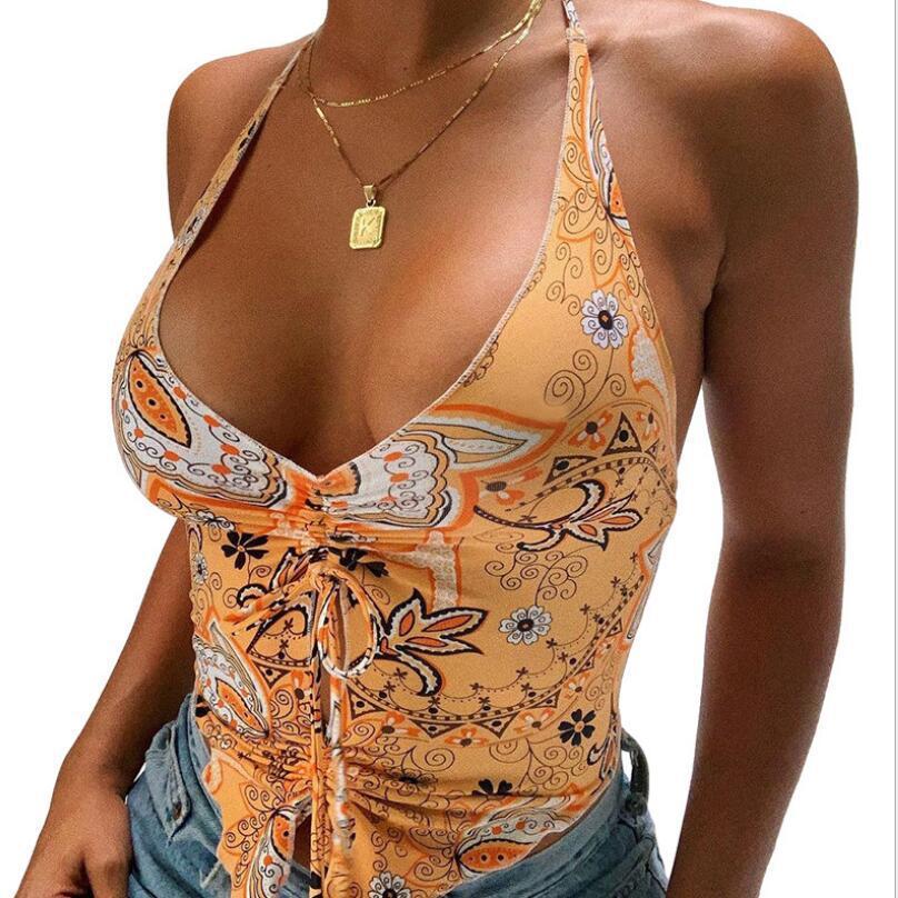 Summer Ladies Halter Halter Sexy Low-cut Slim-fit Tank Top 1623658785334