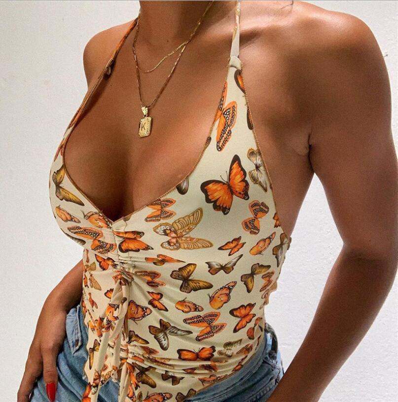 Summer Ladies Halter Halter Sexy Low-cut Slim-fit Tank Top 1623658785336