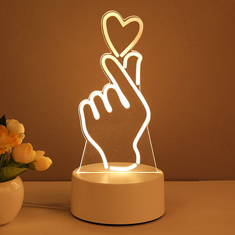 3D Lamp Acrylic USB LED Night Lights Neon Sign Lamp Xmas Home Decorations For Room Decor Valentines Day Gifts - HD Wireless Product #7