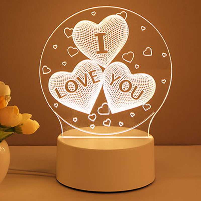 3D Lamp Acrylic USB LED Night Lights Neon Sign Lamp Xmas Home Decorations For Room Decor Valentines Day Gifts - HD Wireless Product #2