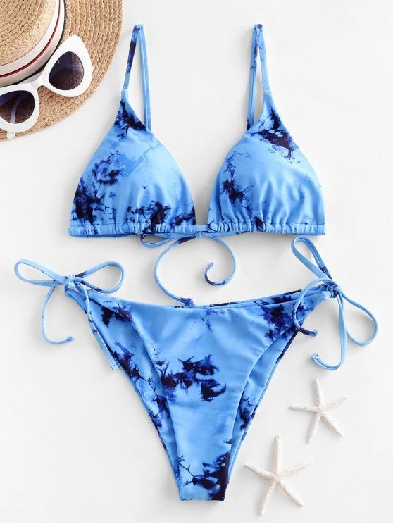 Sexy Halter Tie Dye Bikini Set 1623819862213