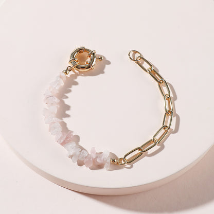 Qingdao Daiwei Jewelry Rough Stone Crystal Amethyst Stone Chain Bracelet 1623831023573