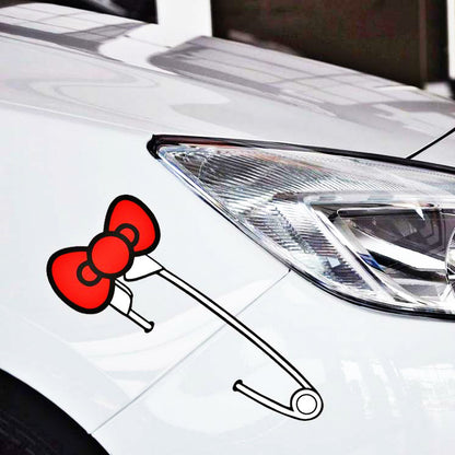 Creative Pin Bow Car Sticker 1623831417516