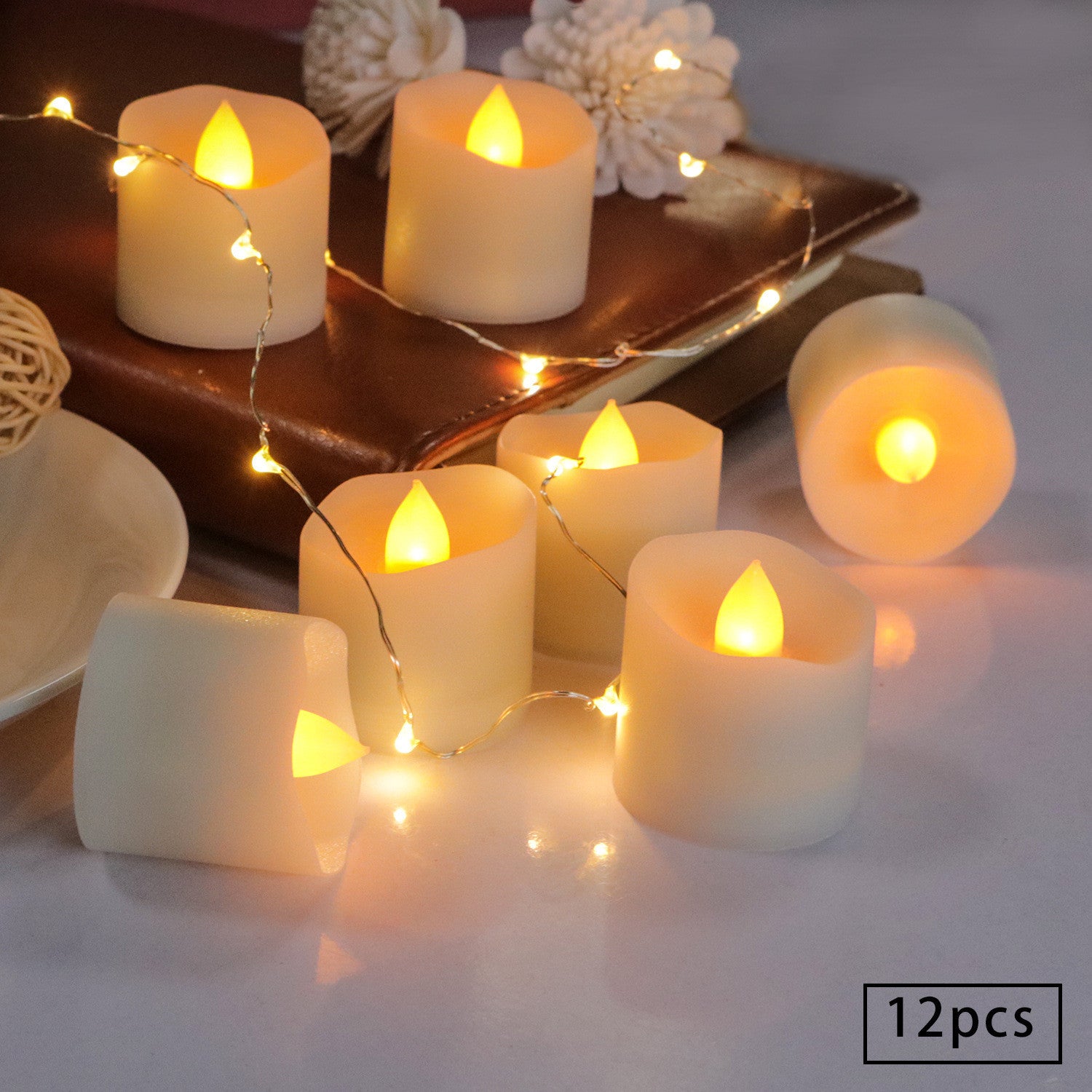 LED Candle Light Warm White Flashing Timed Flameless Candle 1623833868098