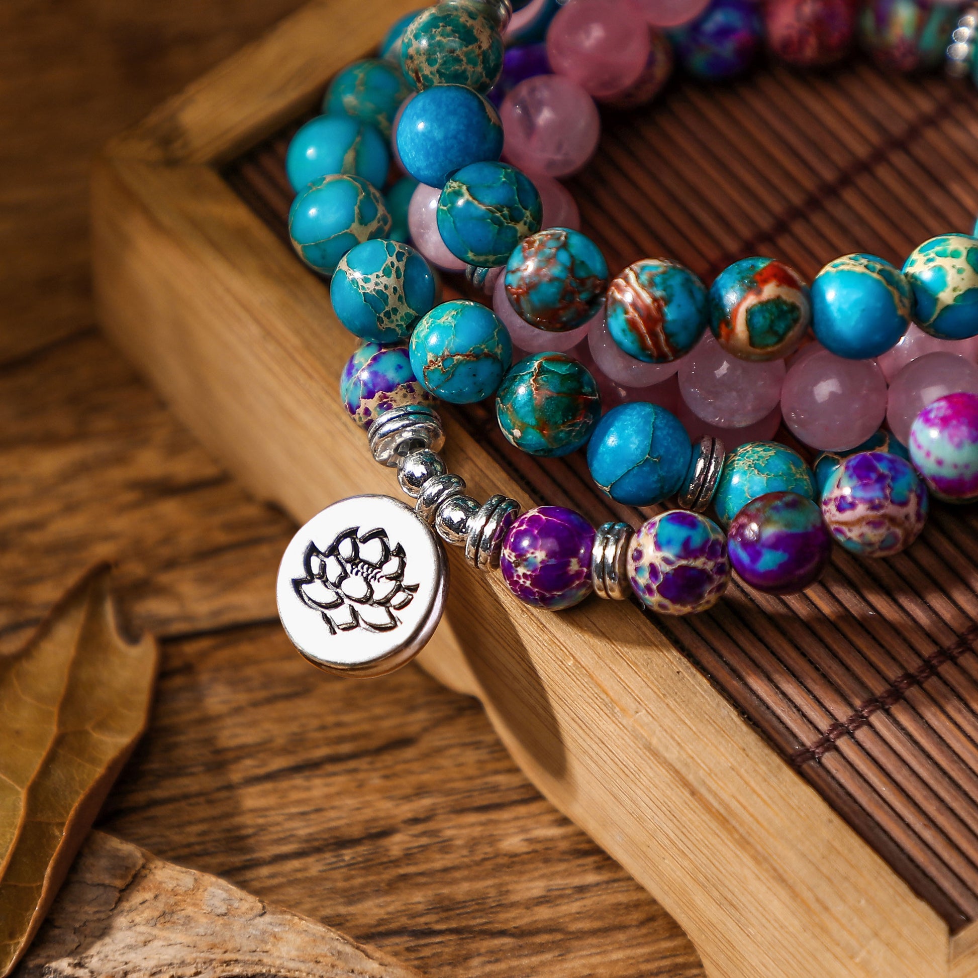 Bracelet 108 Lotus Buddha Eyes Pendant Necklace Chakra Bracelet Yoga Buddhist Bracelet 1623841276321