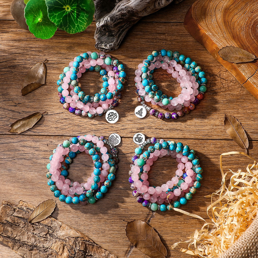 Bracelet 108 Lotus Buddha Eyes Pendant Necklace Chakra Bracelet Yoga Buddhist Bracelet 1623841276322