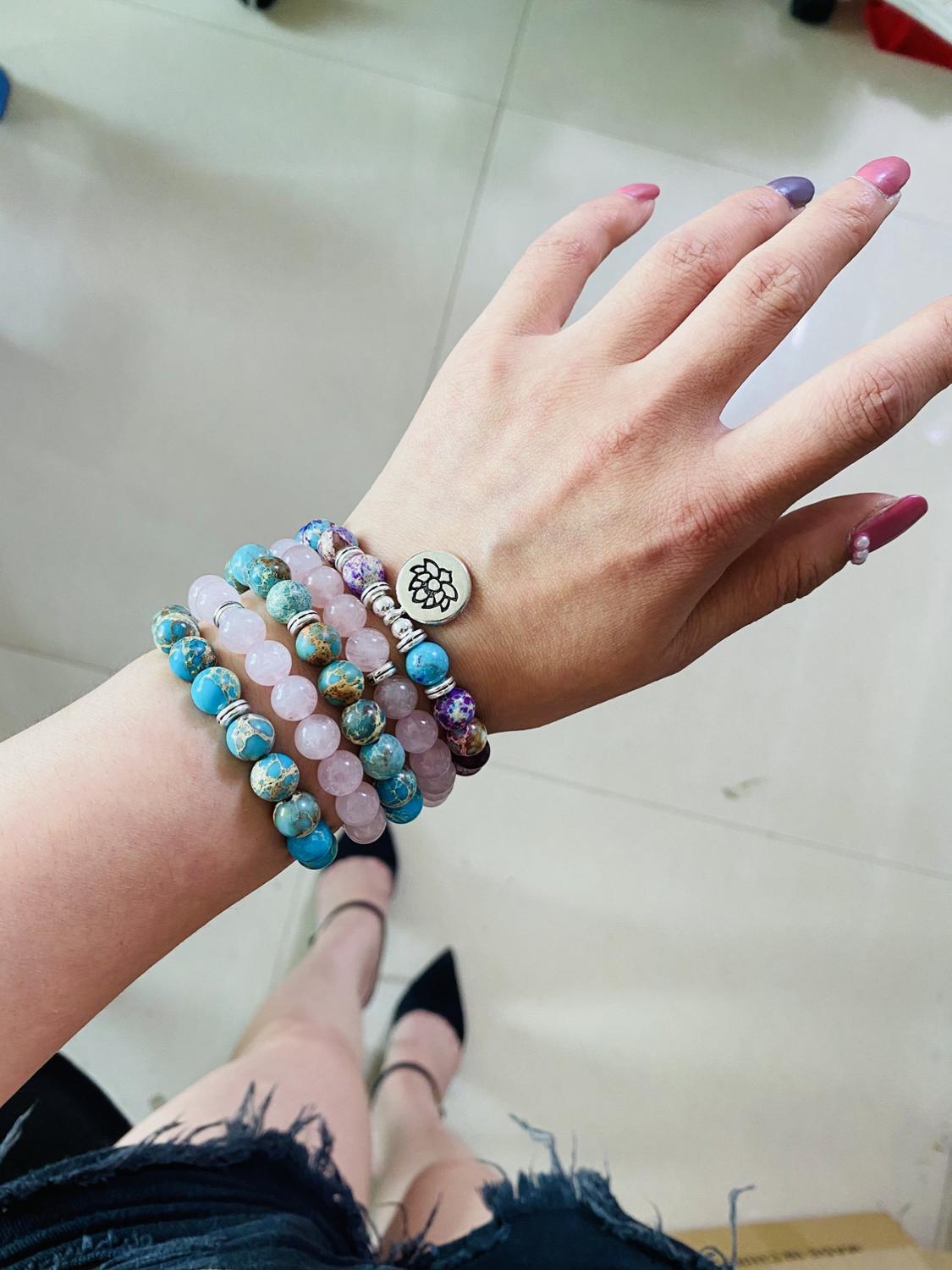 Bracelet 108 Lotus Buddha Eyes Pendant Necklace Chakra Bracelet Yoga Buddhist Bracelet 1623841283592