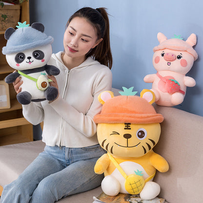 Cute Strawberry Pig Doll Pillow Cartoon Plush Toy 1623894897466