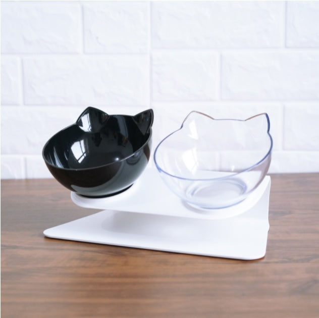 Cat Pet Water Bowl Bowl Bowl Food Bowl Cat Double Bowl Transparent Cat Bowl Cat Double Bowl Cross Border Export Quality Cat P